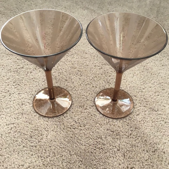 Set of 2 Brown Zebra Print Plastic Martini Glasses - Picture 2 of 3